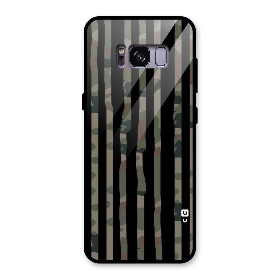 Army Stripes Glass Back Case for Galaxy S8
