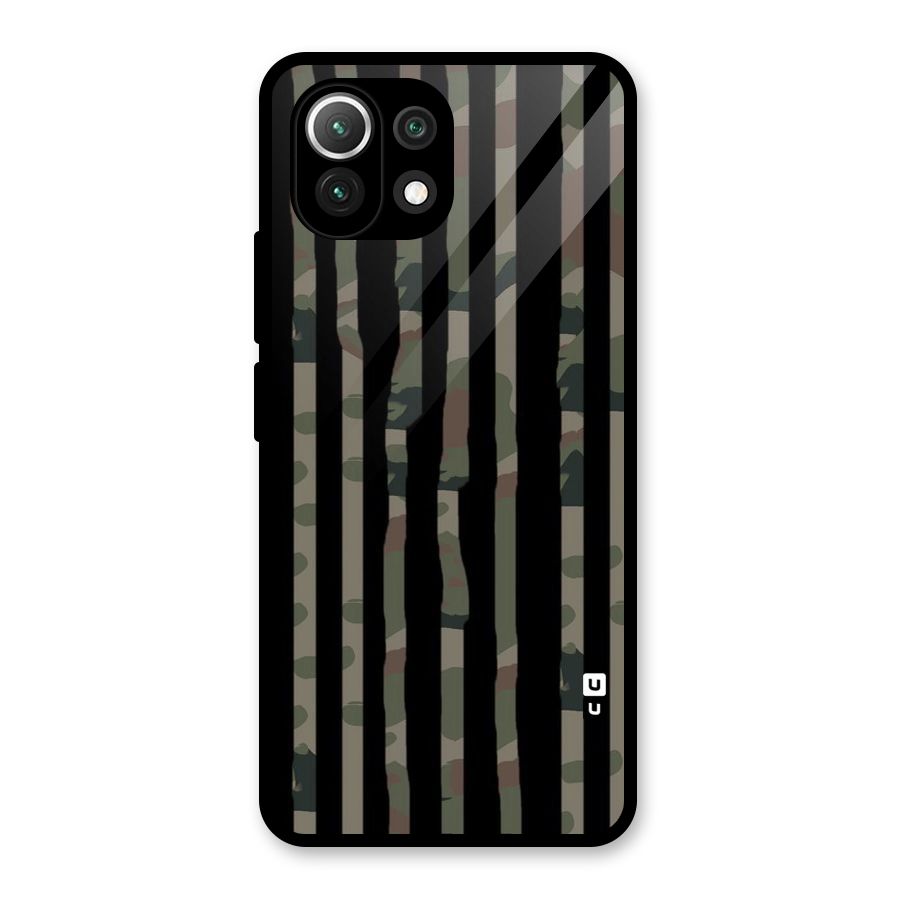 Army Stripes Glass Back Case for Mi 11 Lite