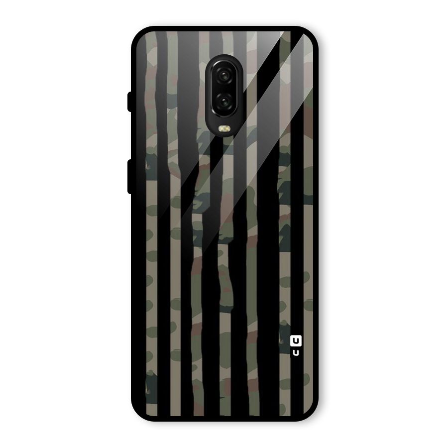 Army Stripes Glass Back Case for OnePlus 6T