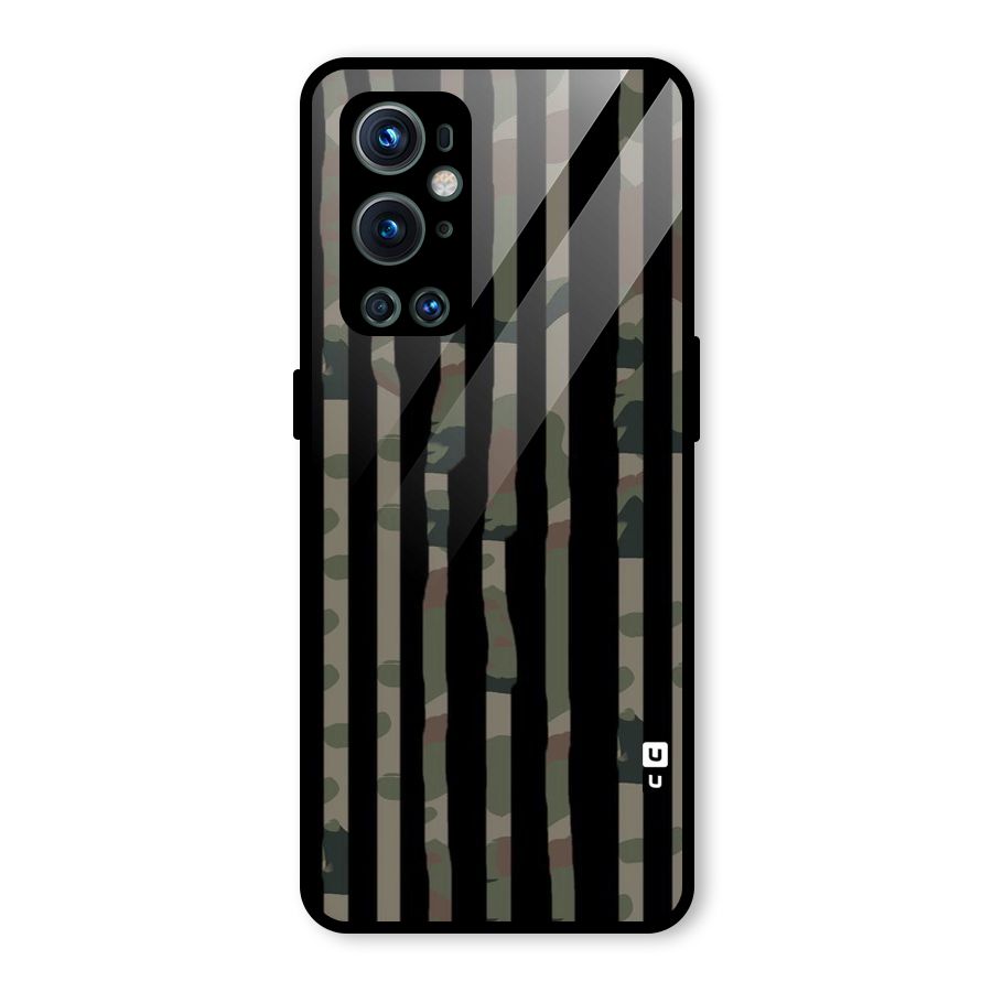 Army Stripes Glass Back Case for OnePlus 9 Pro