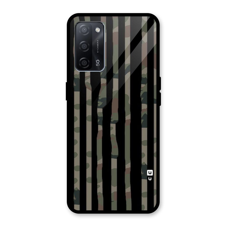 Army Stripes Glass Back Case for Oppo A53s 5G