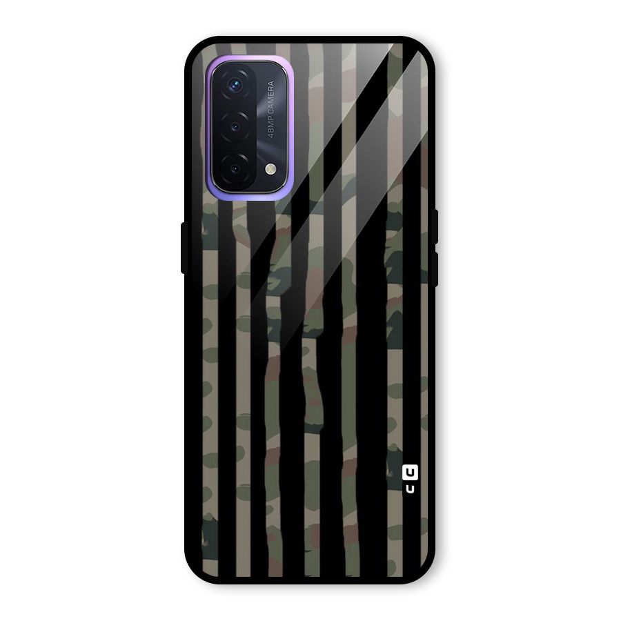 Army Stripes Glass Back Case for Oppo A74 5G