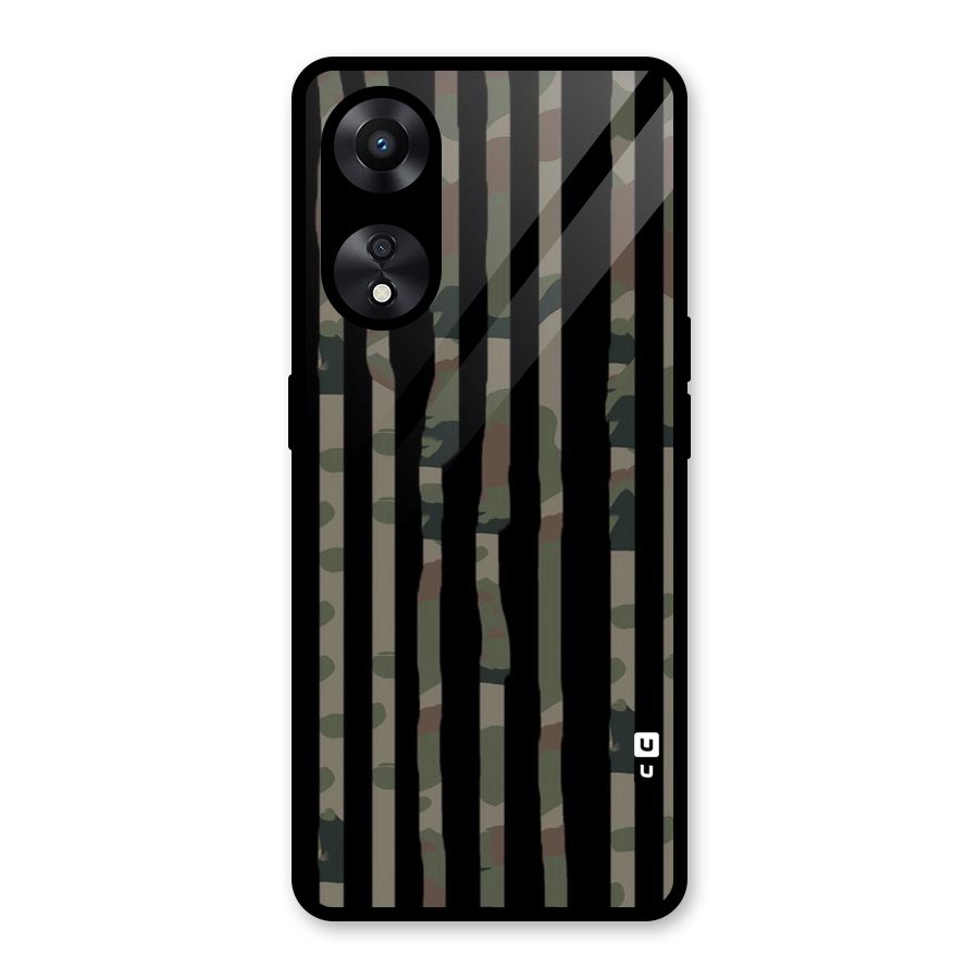 Army Stripes Glass Back Case for Oppo A78