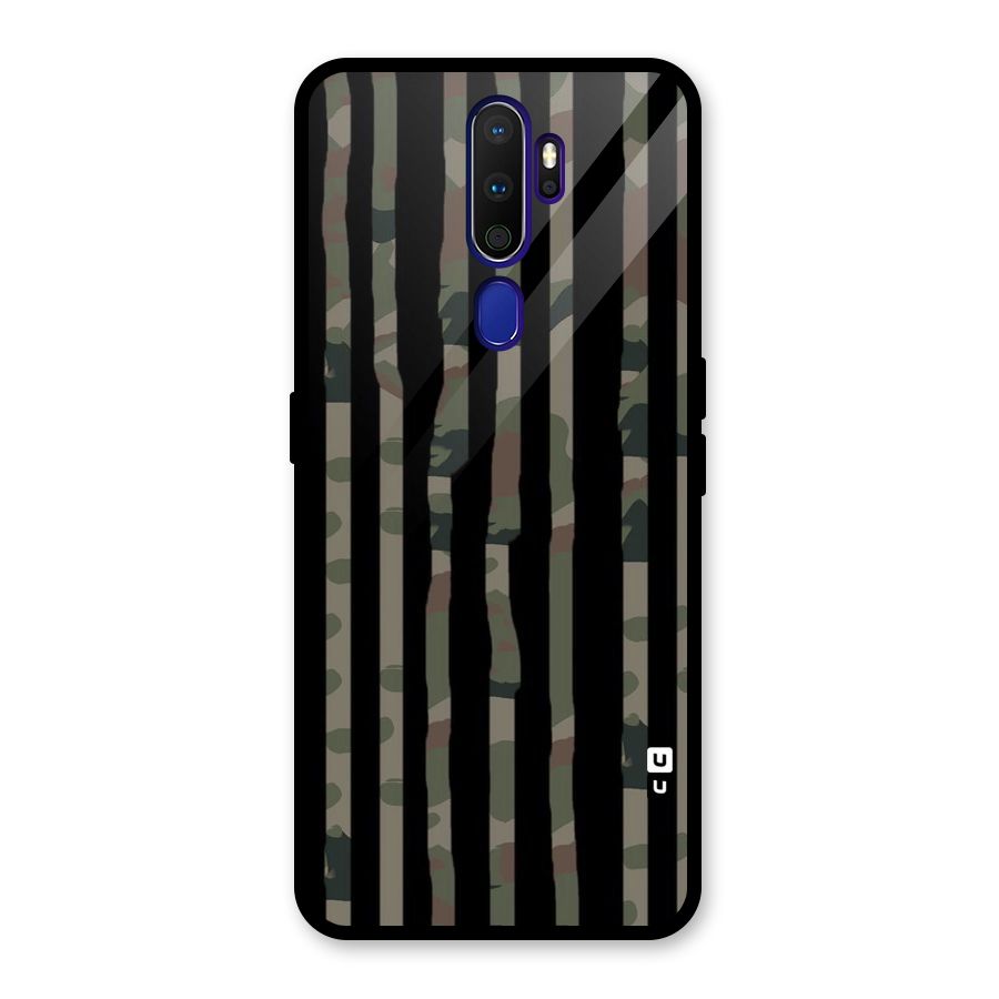 Army Stripes Glass Back Case for Oppo A9 (2020)