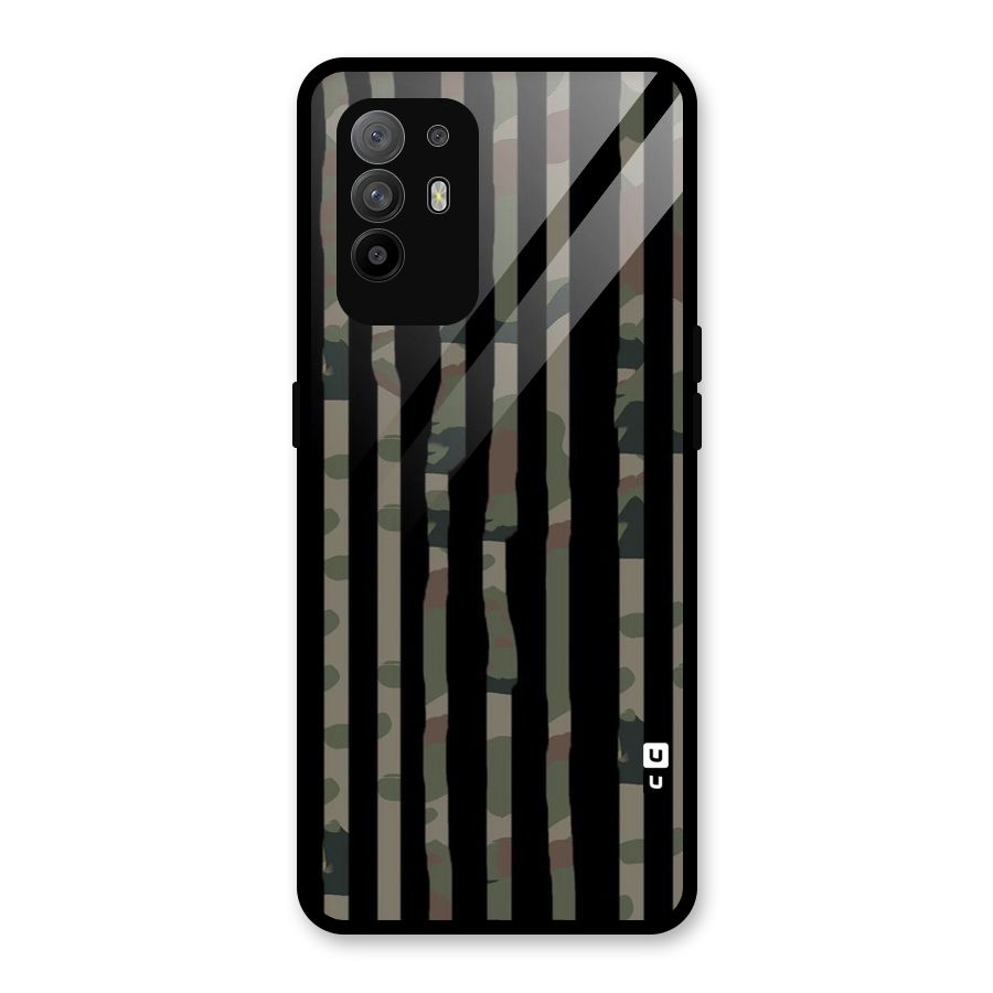 Army Stripes Glass Back Case for Oppo F19 Pro Plus 5G
