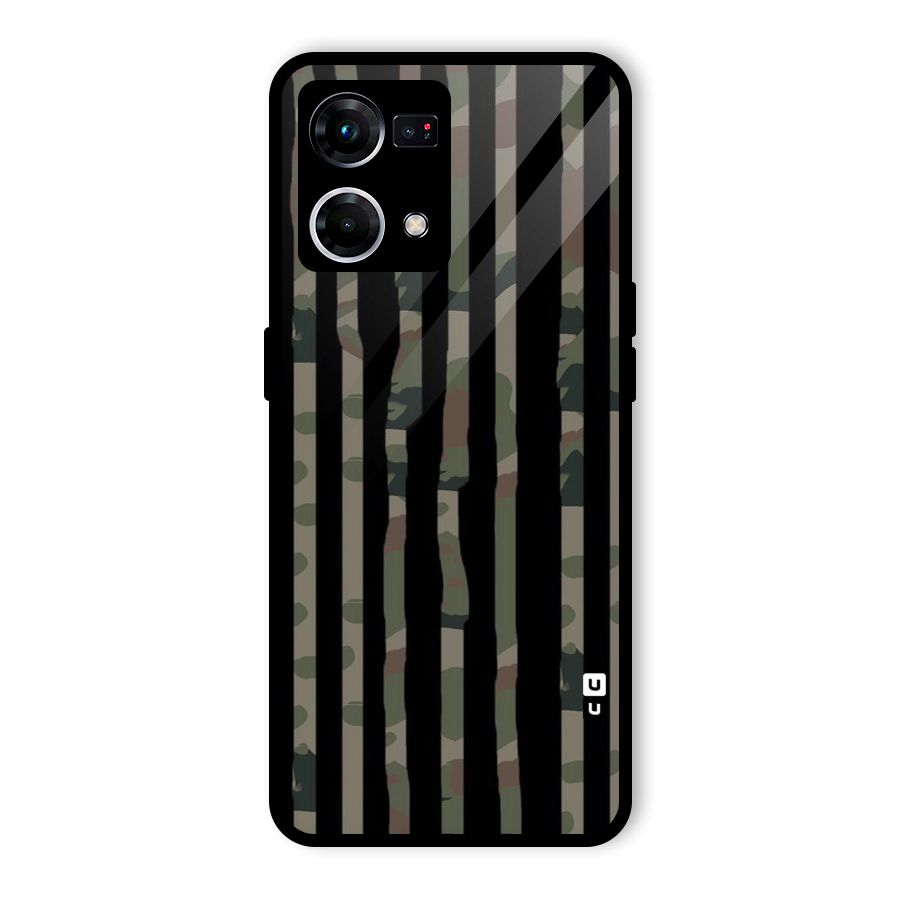Army Stripes Glass Back Case for Oppo F21s Pro 4G