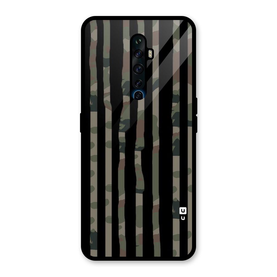 Army Stripes Glass Back Case for Oppo Reno2 F