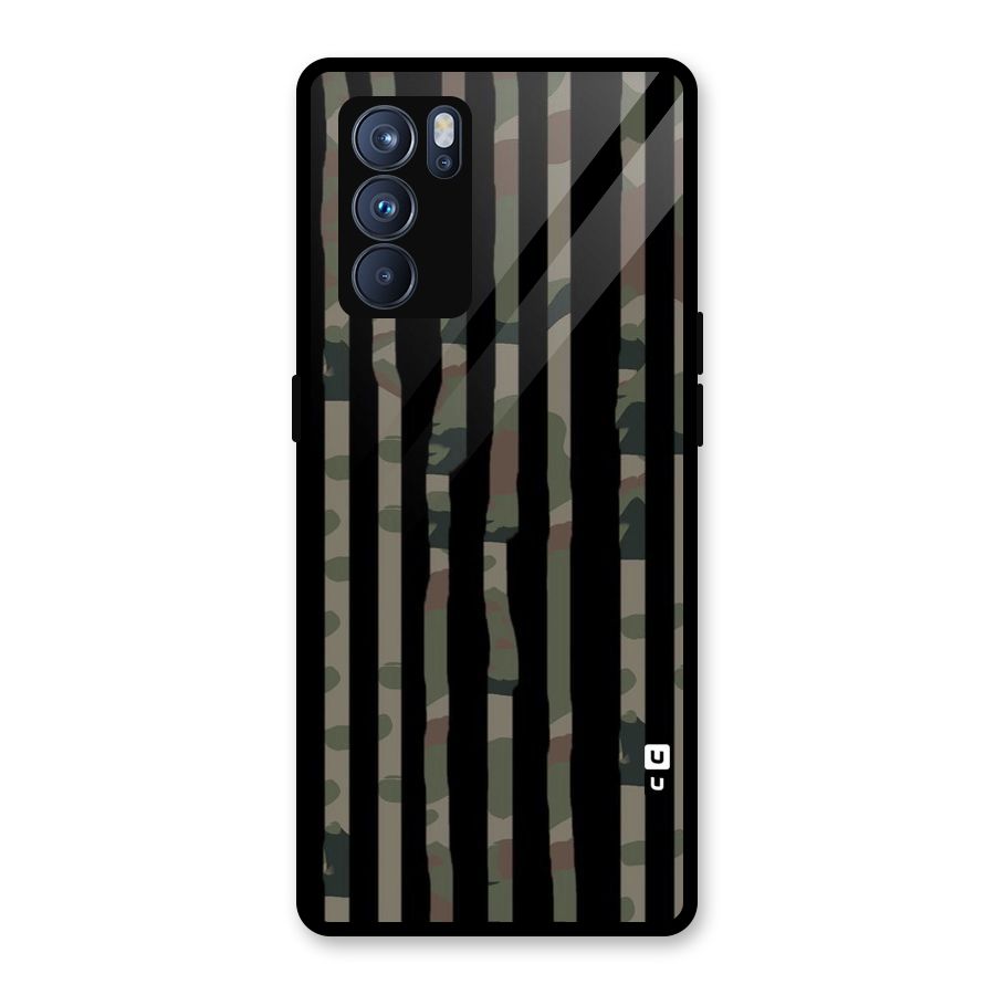 Army Stripes Glass Back Case for Oppo Reno6 Pro 5G