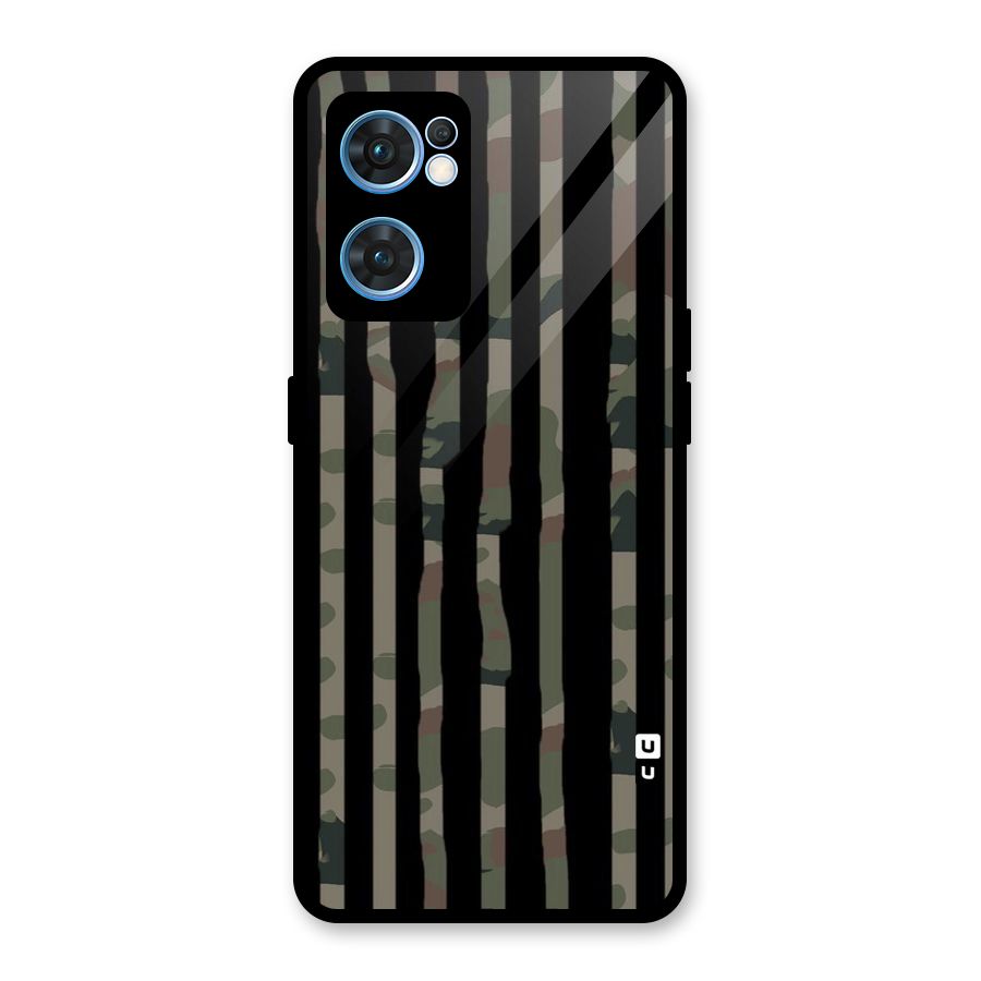 Army Stripes Glass Back Case for Oppo Reno7 5G