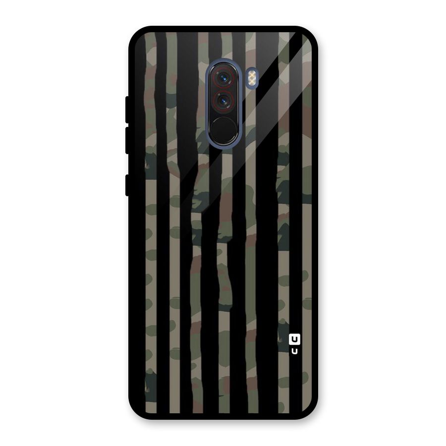 Army Stripes Glass Back Case for Poco F1