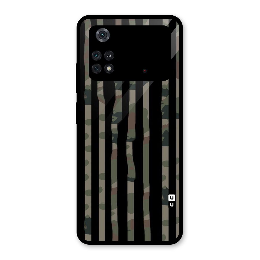 Army Stripes Glass Back Case for Poco M4 Pro 4G