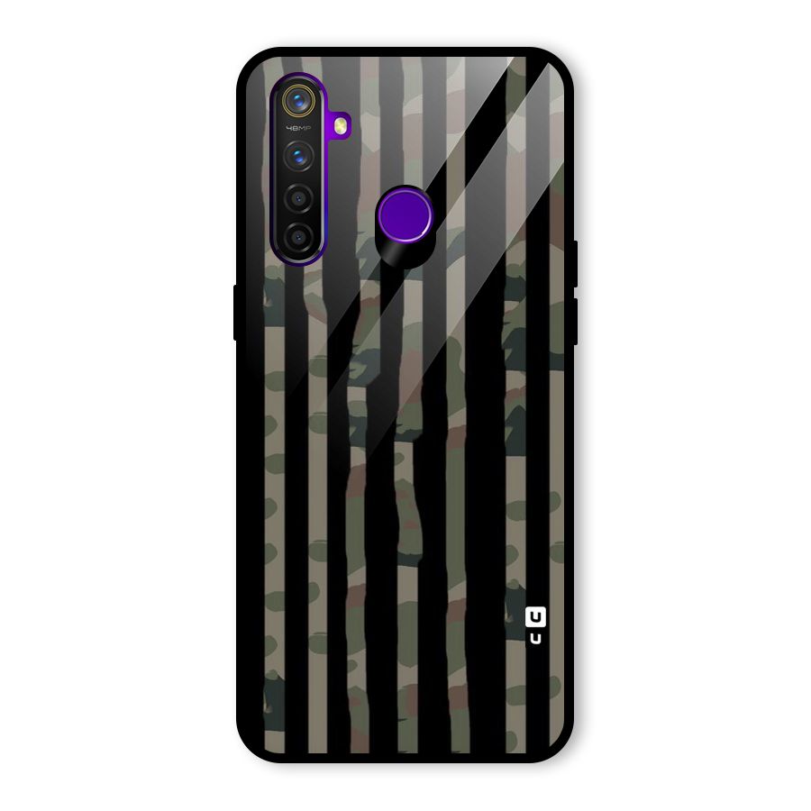 Army Stripes Glass Back Case for Realme 5 Pro