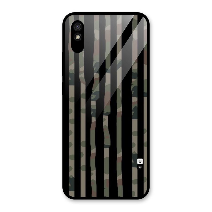 Army Stripes Glass Back Case for Redmi 9A
