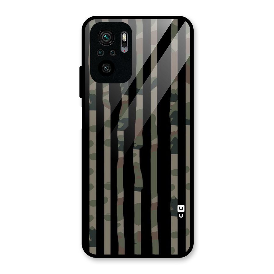 Army Stripes Glass Back Case for Redmi Note 10S
