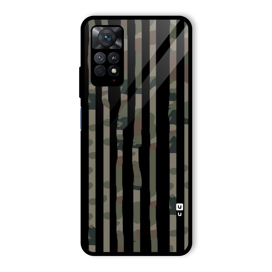 Army Stripes Glass Back Case for Redmi Note 11 Pro