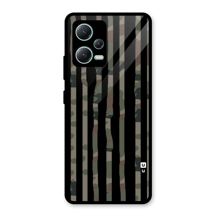 Army Stripes Glass Back Case for Redmi Note 12 5G
