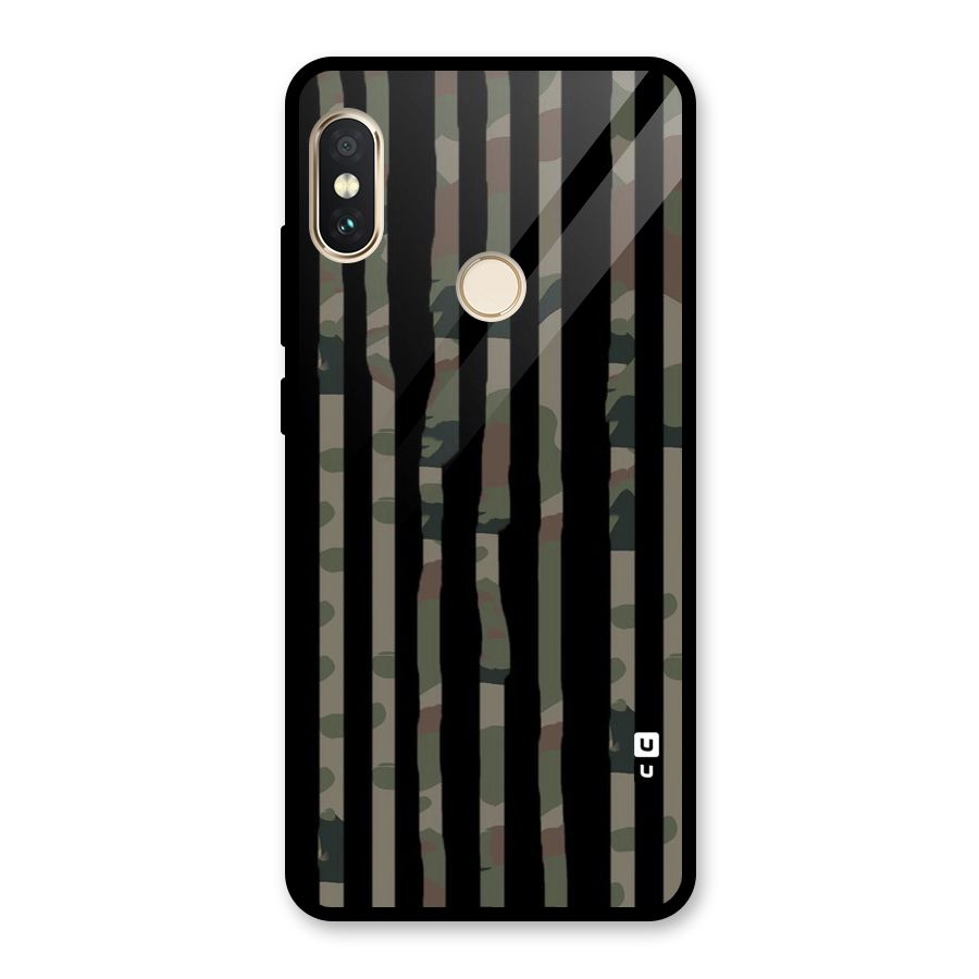 Army Stripes Glass Back Case for Redmi Note 5 Pro