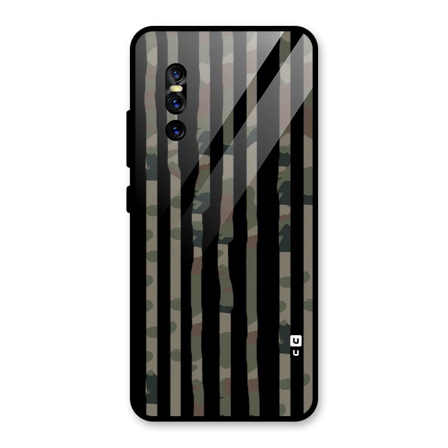 Army Stripes Glass Back Case for Vivo V15 Pro