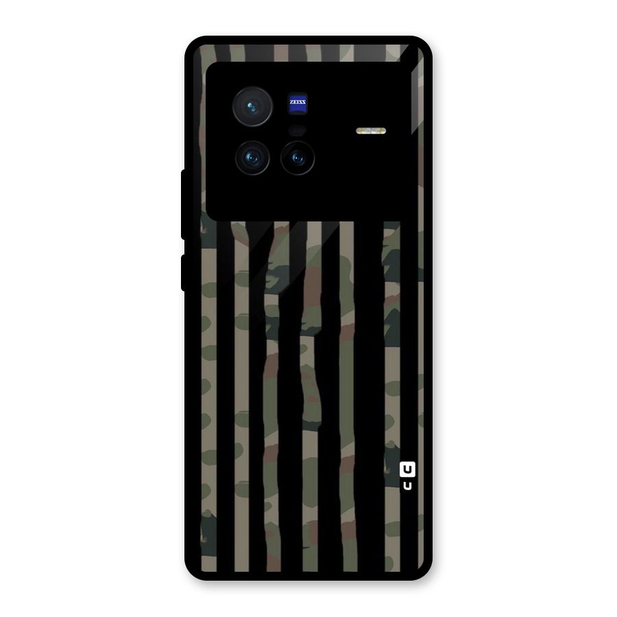 Army Stripes Glass Back Case for Vivo X80