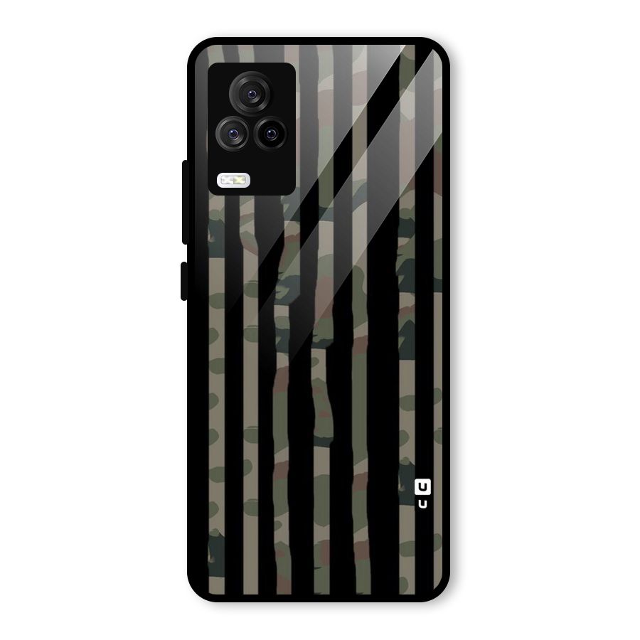 Army Stripes Glass Back Case for Vivo iQOO 7 Legend 5G