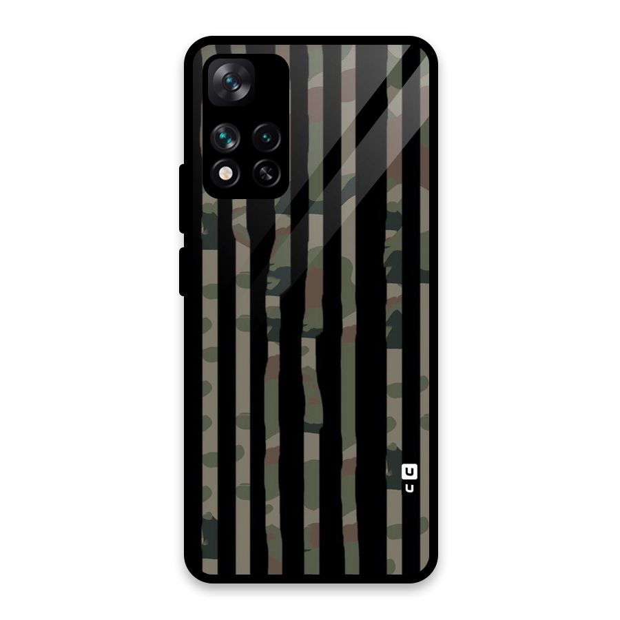 Army Stripes Glass Back Case for Xiaomi 11i HyperCharge 5G