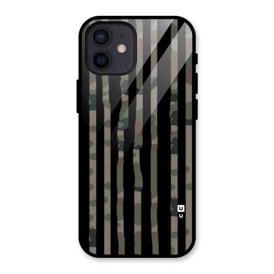 Army Stripes Glass Back Case for iPhone 12