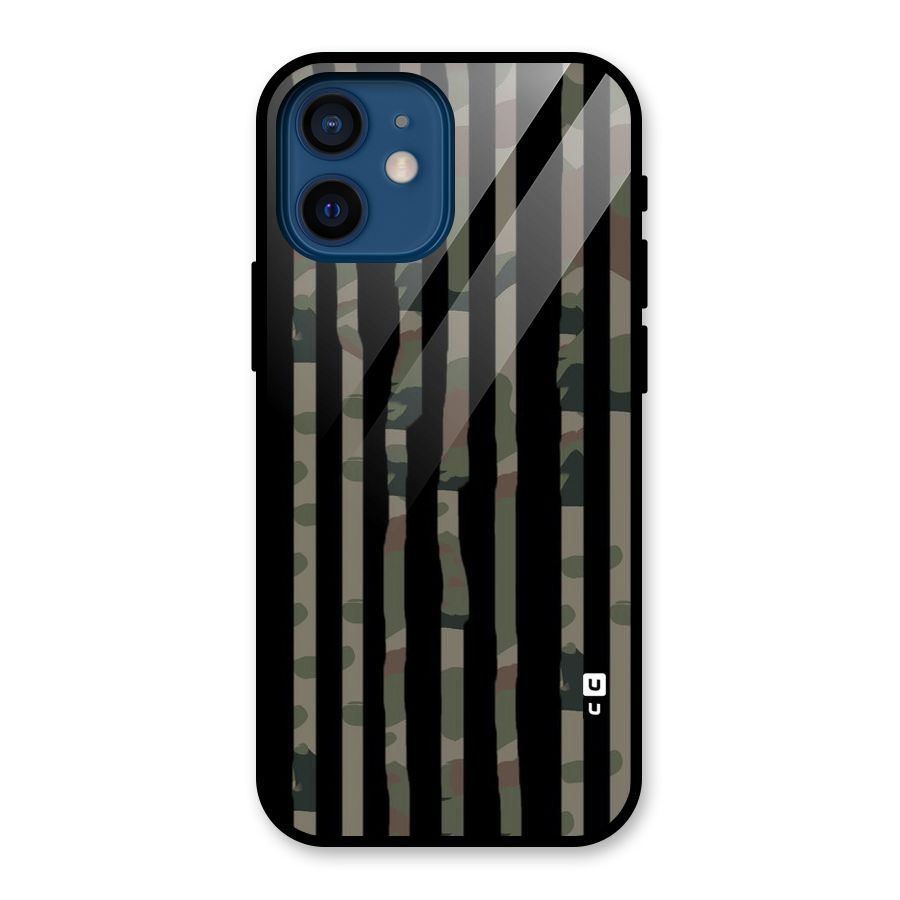 Army Stripes Glass Back Case for iPhone 12 Mini