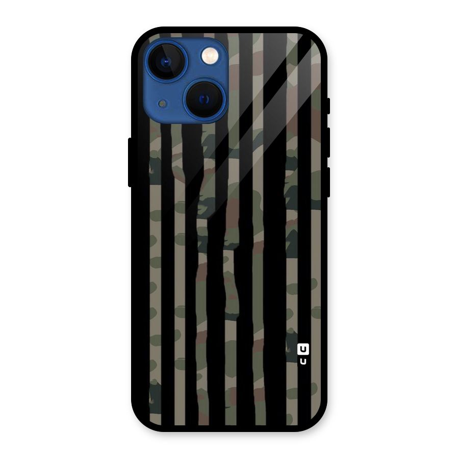 Army Stripes Glass Back Case for iPhone 13 Mini
