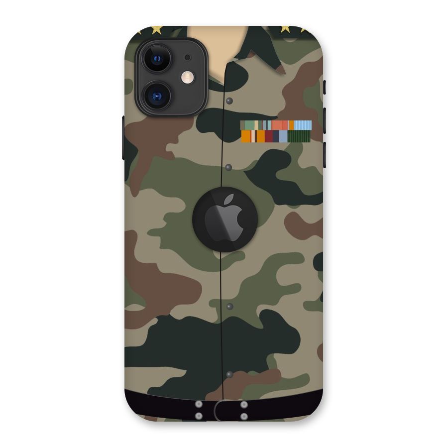 Army Uniform Back Case for iPhone 11 Logo Cut