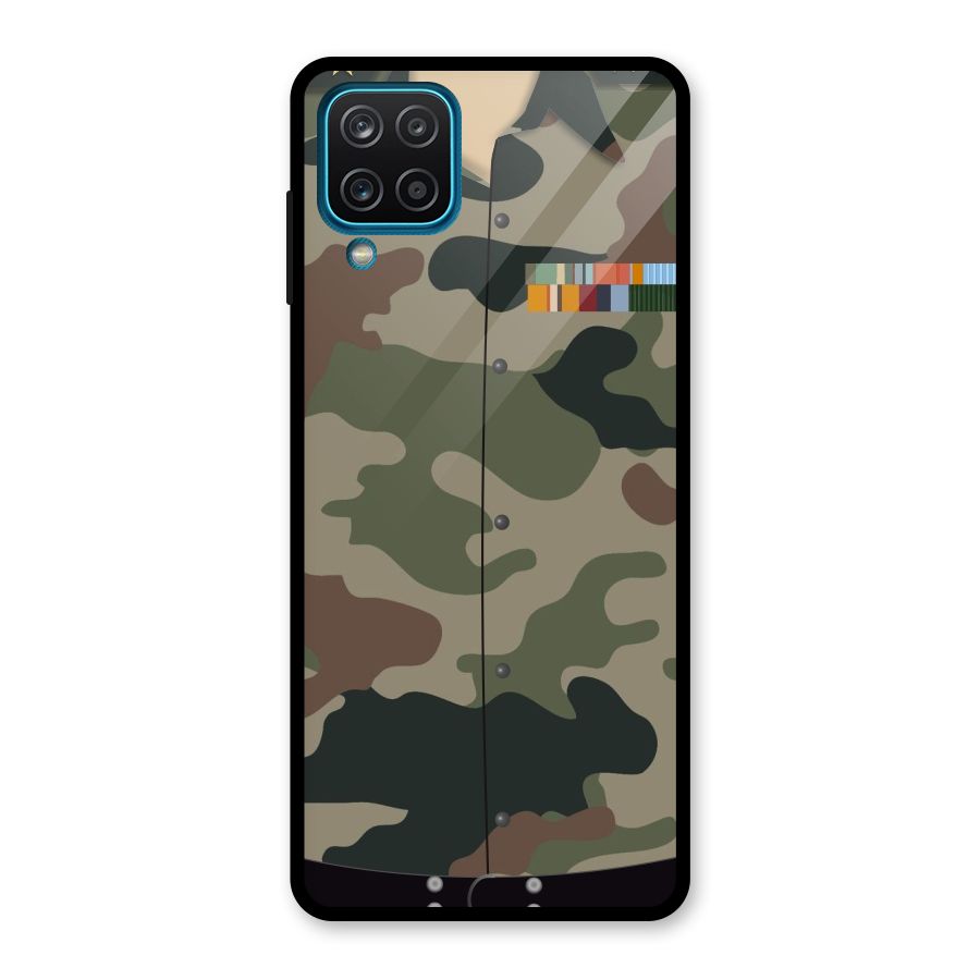 Army Uniform Glass Back Case for Galaxy A12