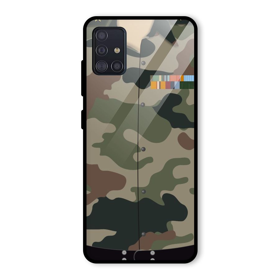 Army Uniform Glass Back Case for Galaxy A51