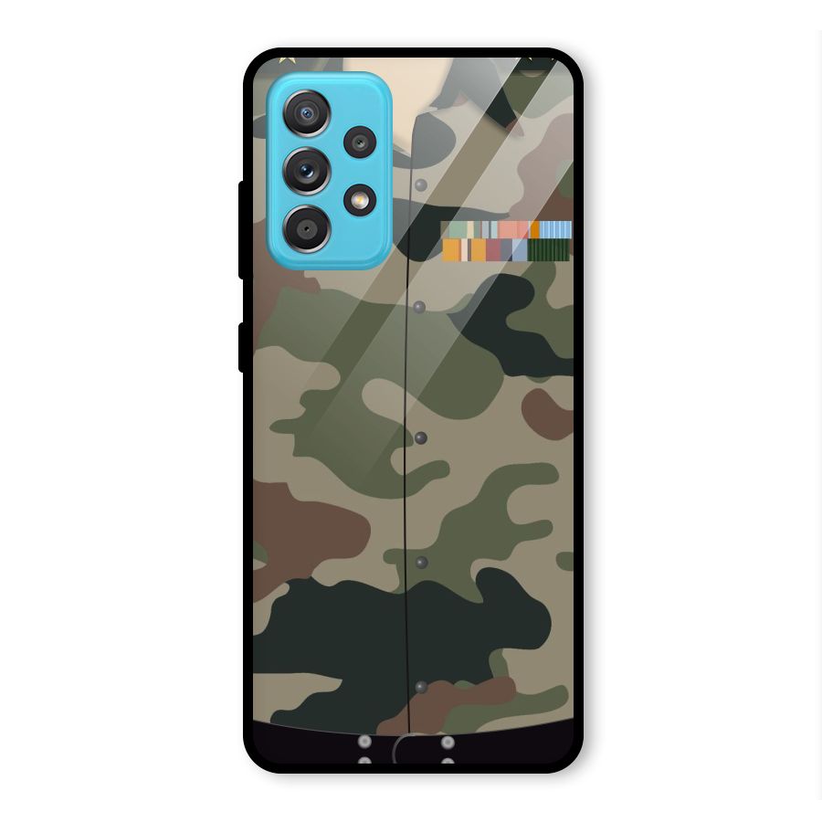 Army Uniform Glass Back Case for Galaxy A52