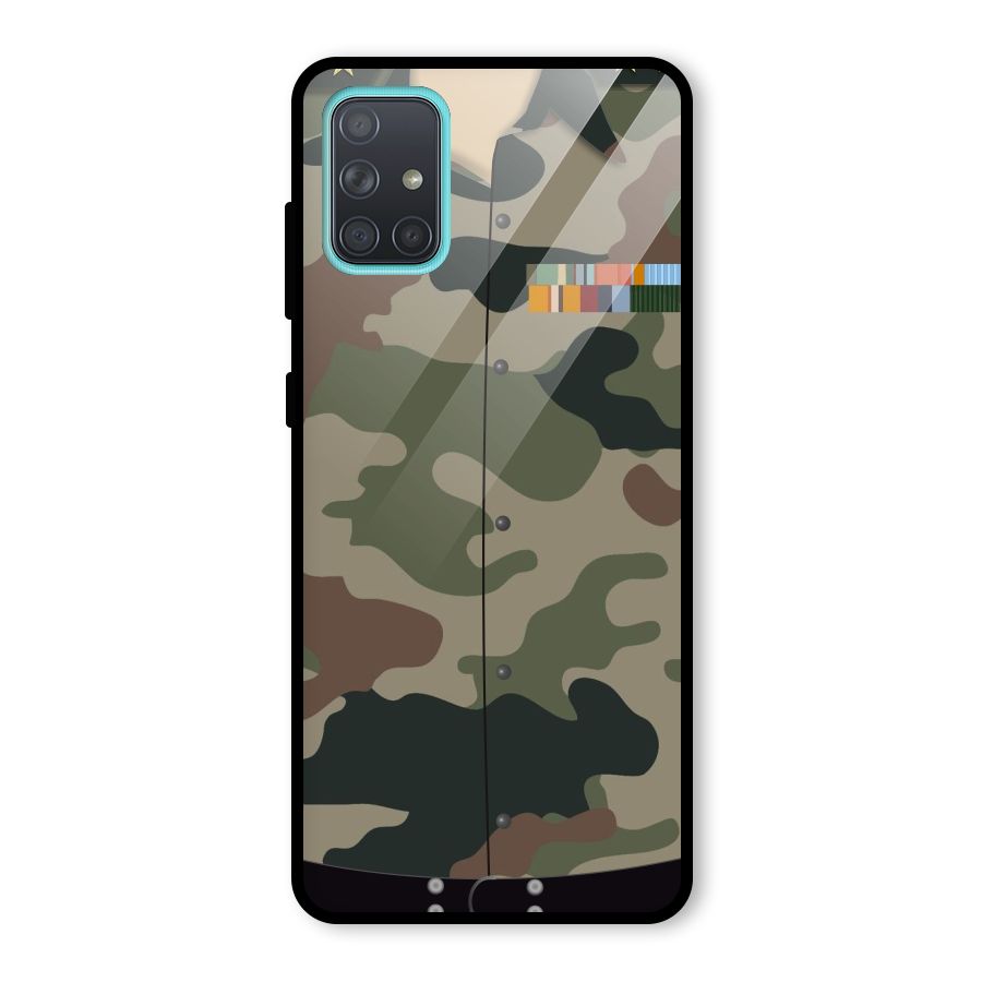 Army Uniform Glass Back Case for Galaxy A71