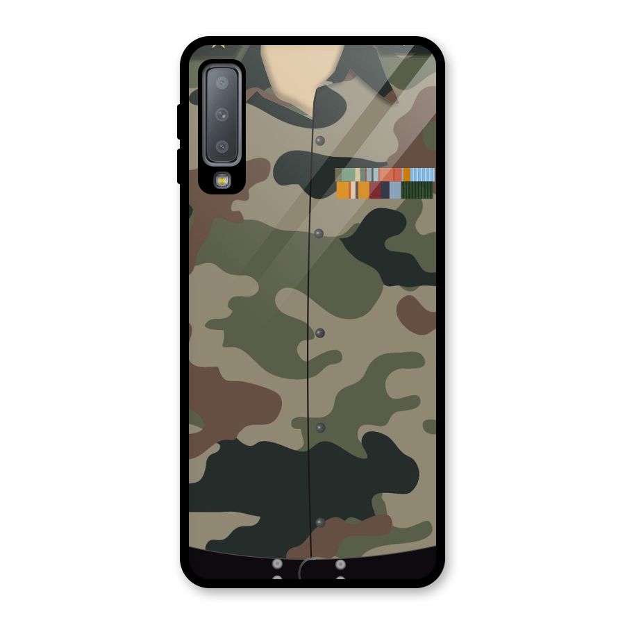 Army Uniform Glass Back Case for Galaxy A7 (2018)