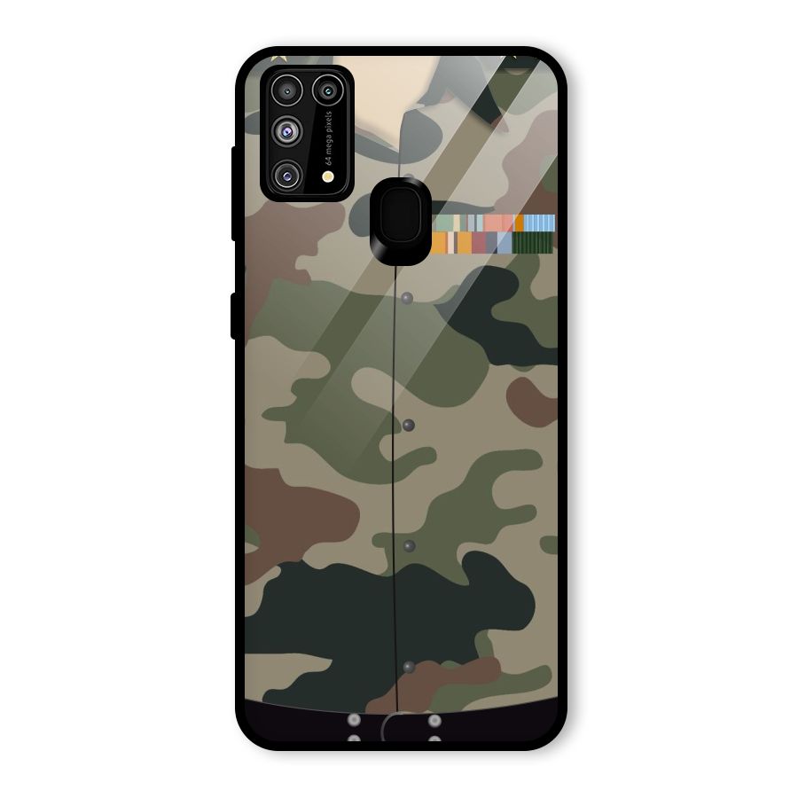 Army Uniform Glass Back Case for Galaxy F41