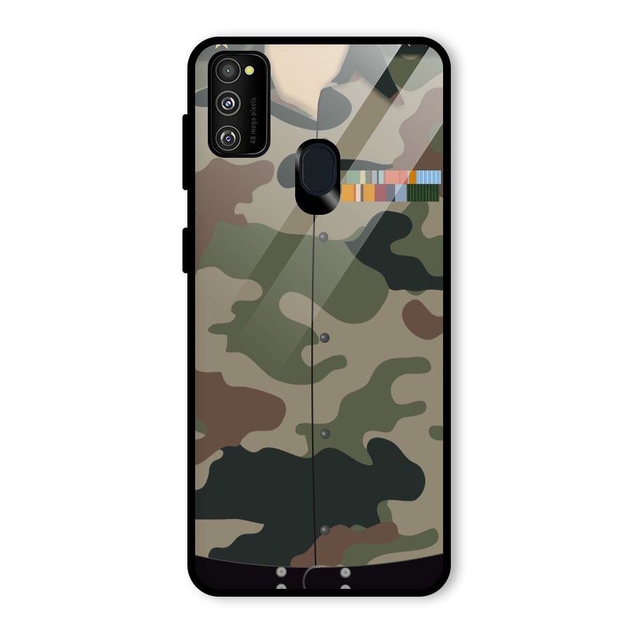 Army Uniform Glass Back Case for Galaxy M30s