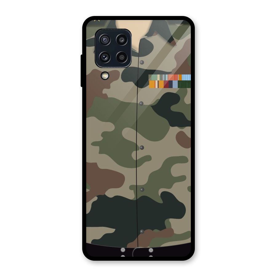 Army Uniform Glass Back Case for Galaxy M32