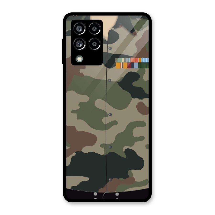 Army Uniform Glass Back Case for Galaxy M53 5G