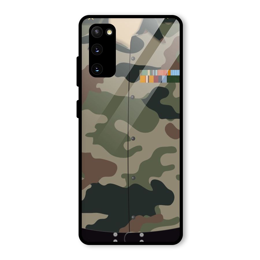 Army Uniform Glass Back Case for Galaxy S20 FE
