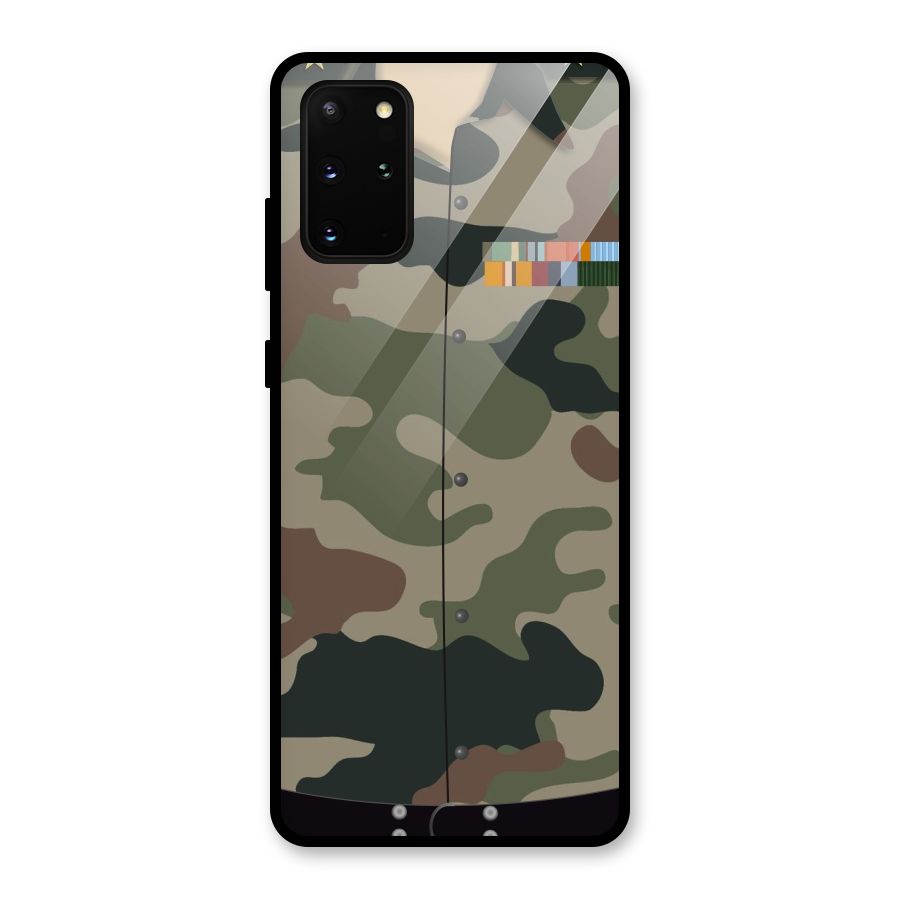 Army Uniform Glass Back Case for Galaxy S20 Plus