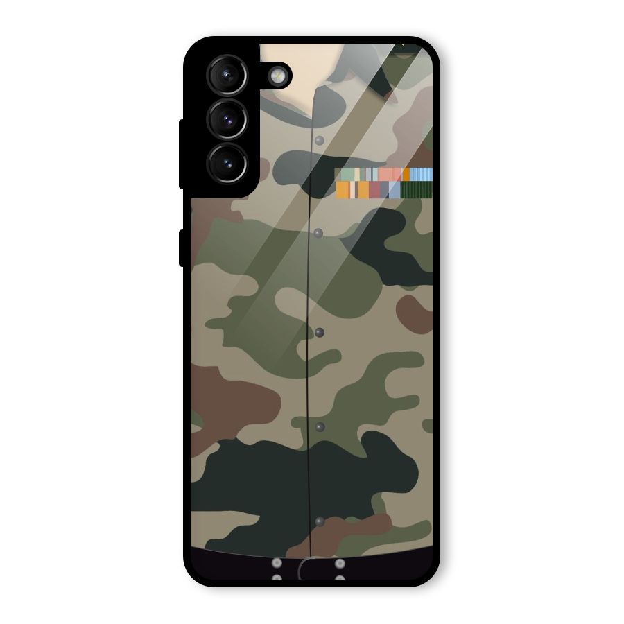 Army Uniform Glass Back Case for Galaxy S21 Plus