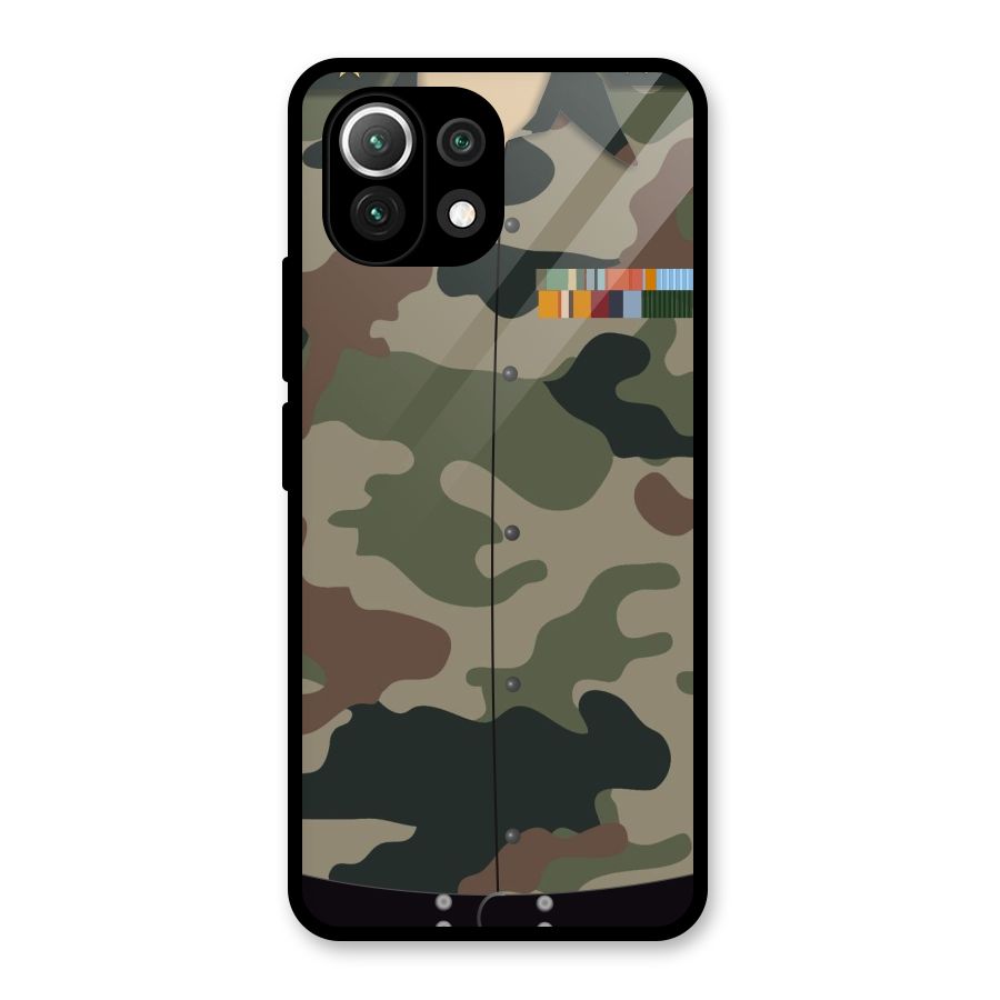 Army Uniform Glass Back Case for Mi 11 Lite NE 5G