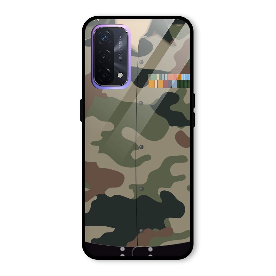 Army Uniform Glass Back Case for Oppo A74 5G