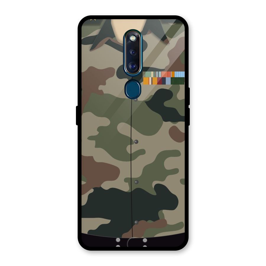 Army Uniform Glass Back Case for Oppo F11 Pro