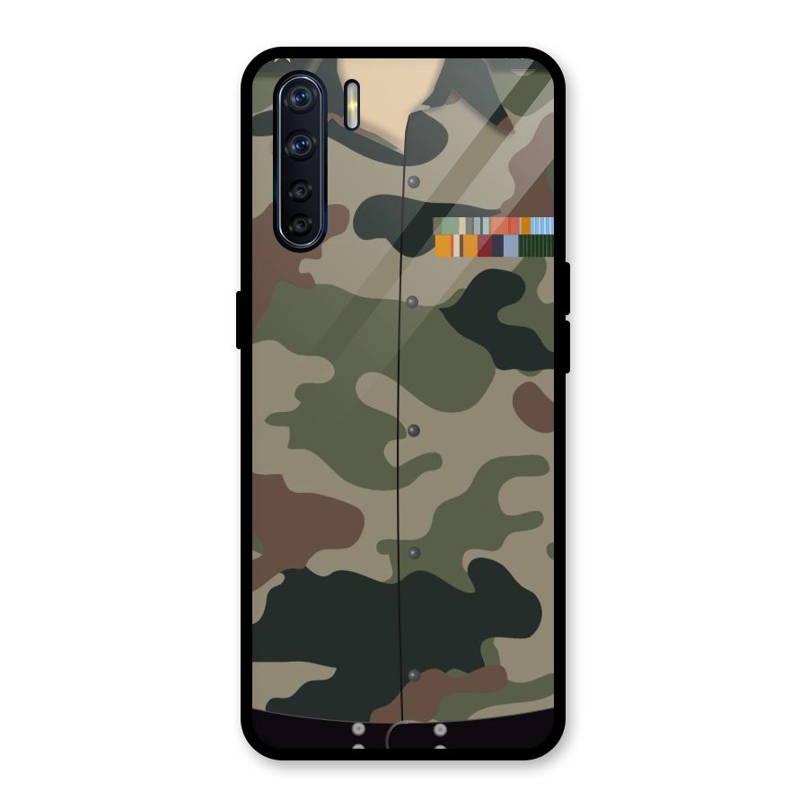 Army Uniform Glass Back Case for Oppo F15