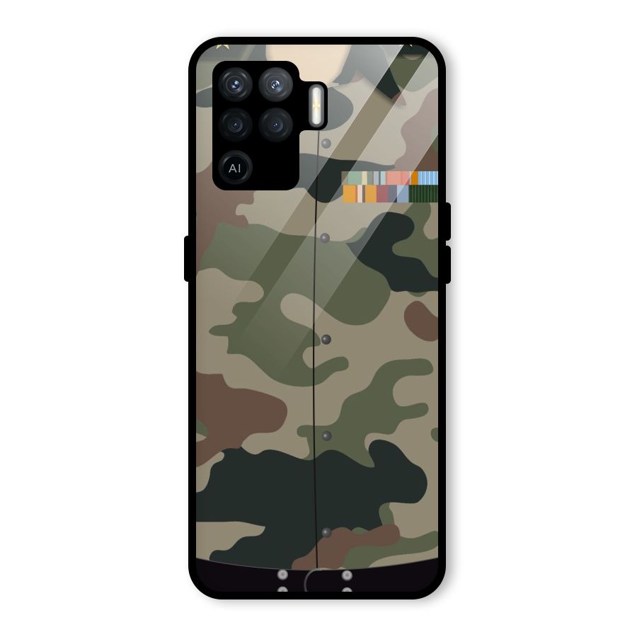 Army Uniform Glass Back Case for Oppo F19 Pro
