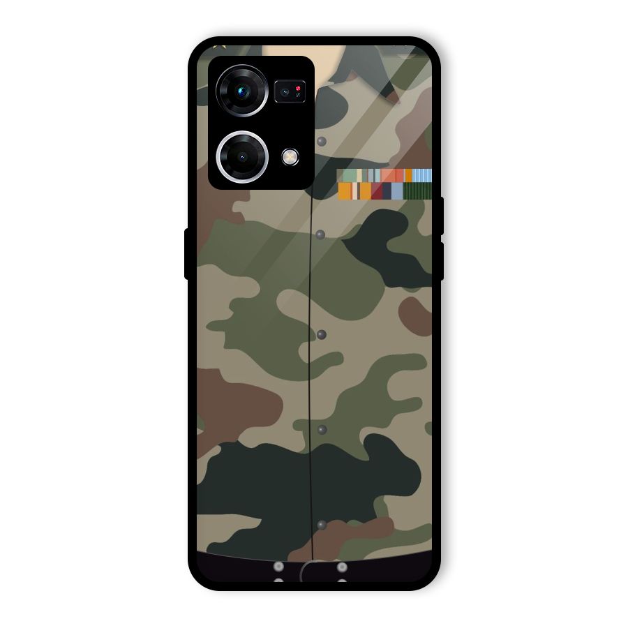 Army Uniform Glass Back Case for Oppo F21 Pro 4G