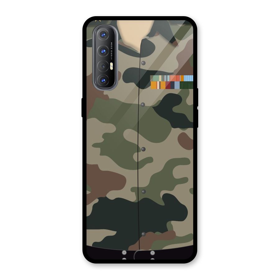 Army Uniform Glass Back Case for Oppo Reno3 Pro