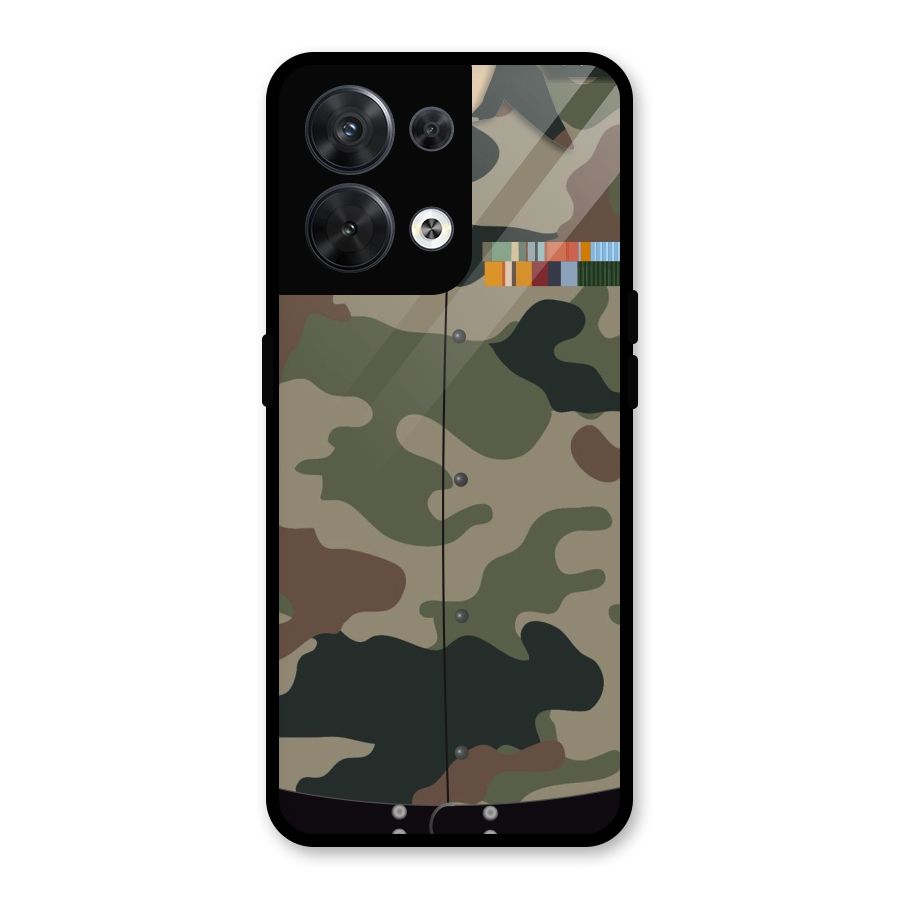 Army Uniform Glass Back Case for Oppo Reno8 5G