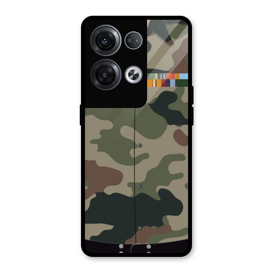 Army Uniform Glass Back Case for Oppo Reno8 Pro 5G